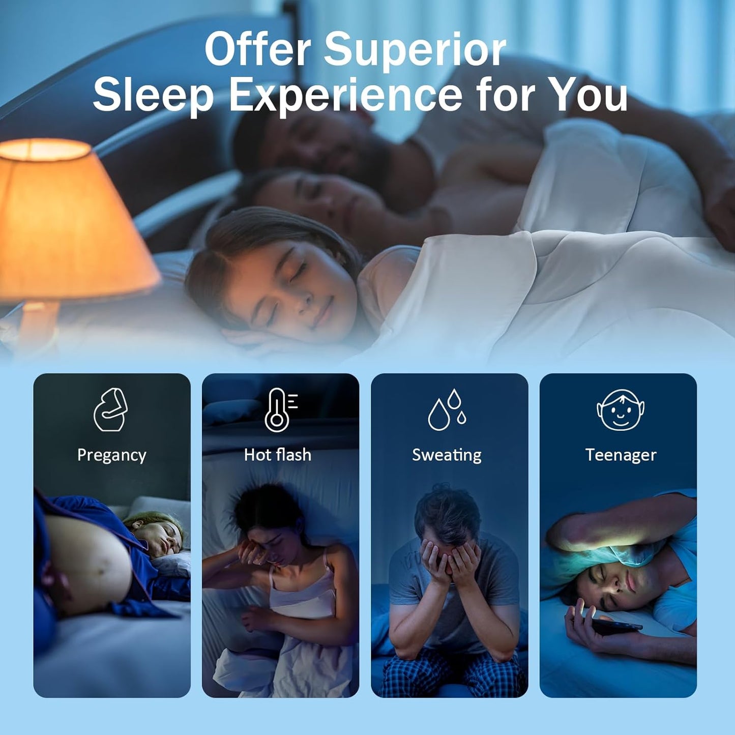 Cooling Comforter for Hot Sleepers - Full/Queen Cooling Comforter Duvet Insert, Double-Sided Cold Blanket for Night Sweats, Lightweight Breathable Ice Blanket